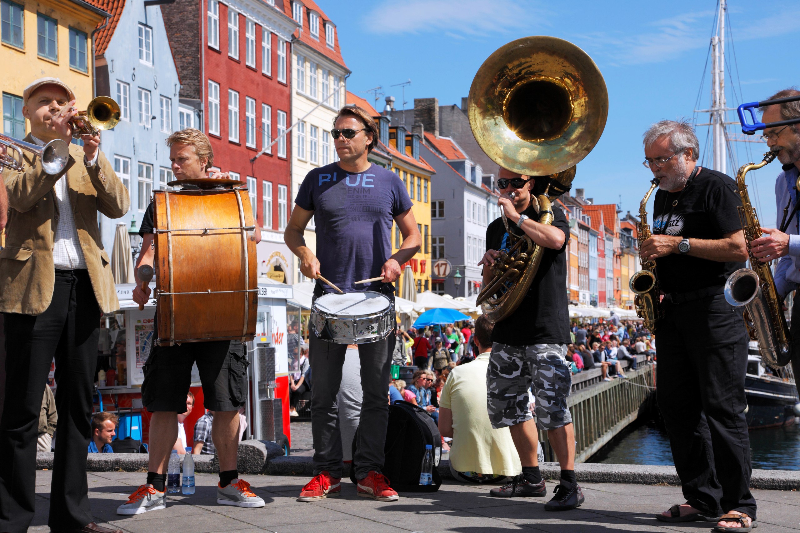 Copenhagen's urban scene during the Jazz Festival, a vibrant July destination.