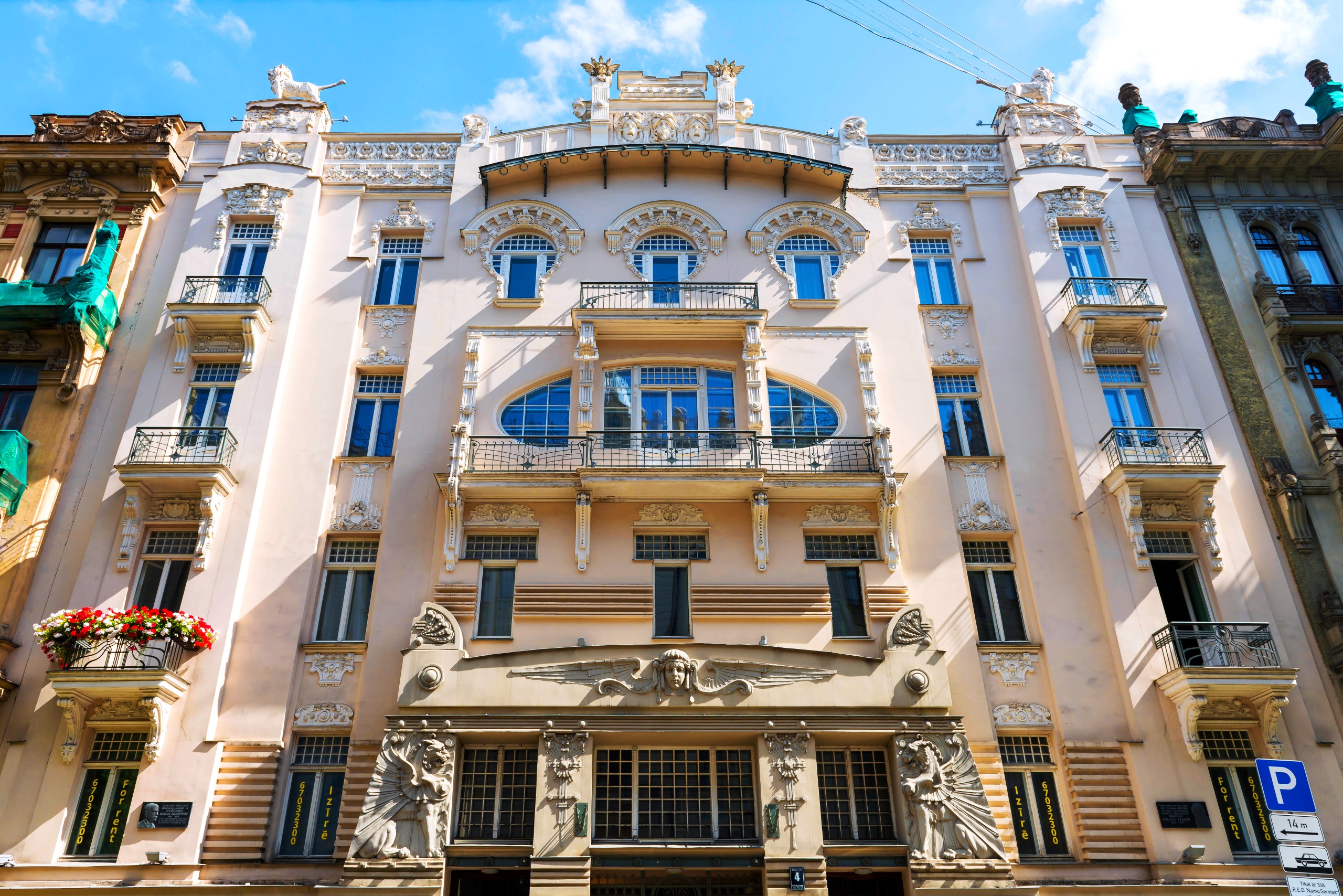 Art nouveau architecture in Riga, Latvia, an underrated destination to visit in July.