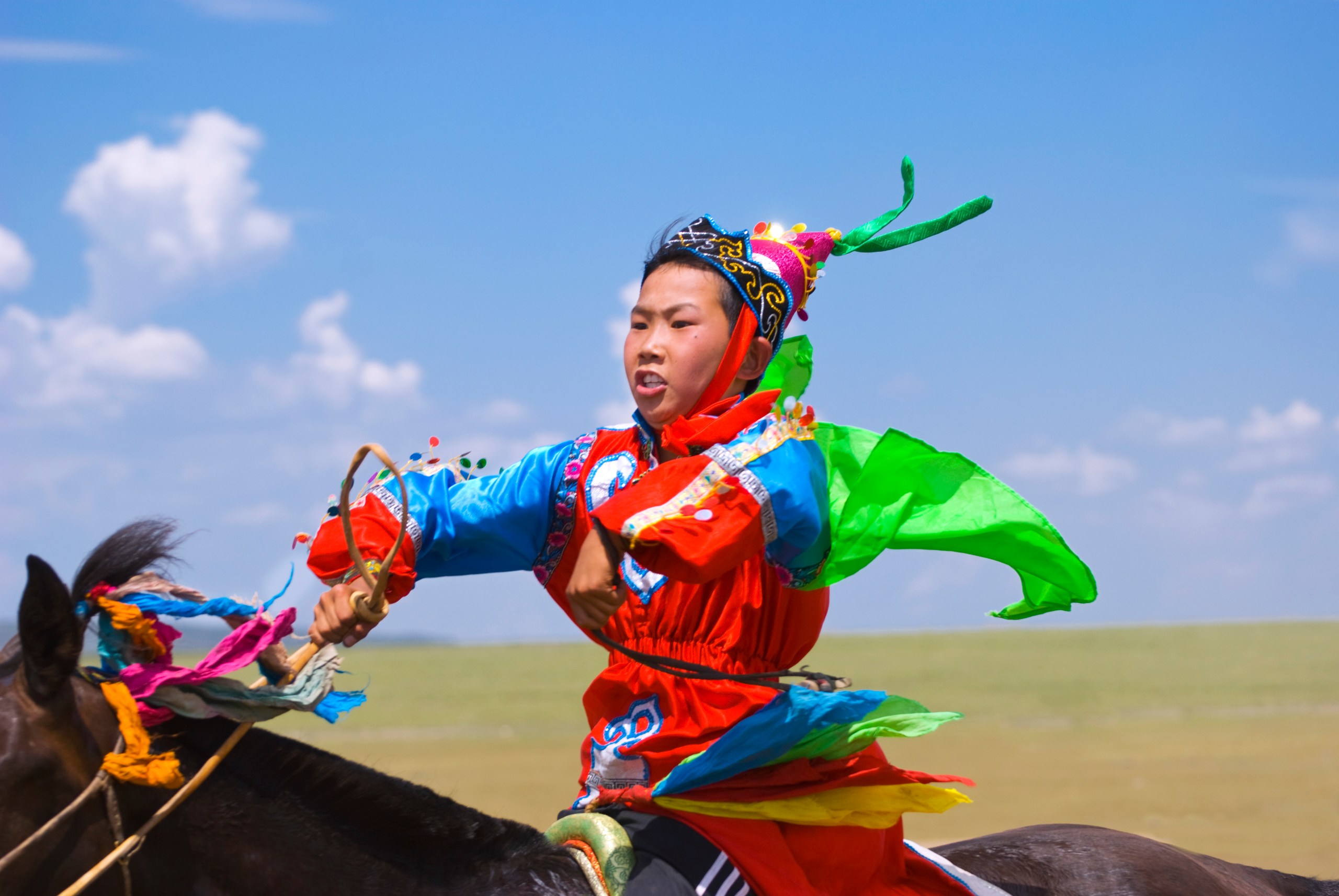 Participants at the Naadam Festival in Mongolia, a cultural hotspot in July.
