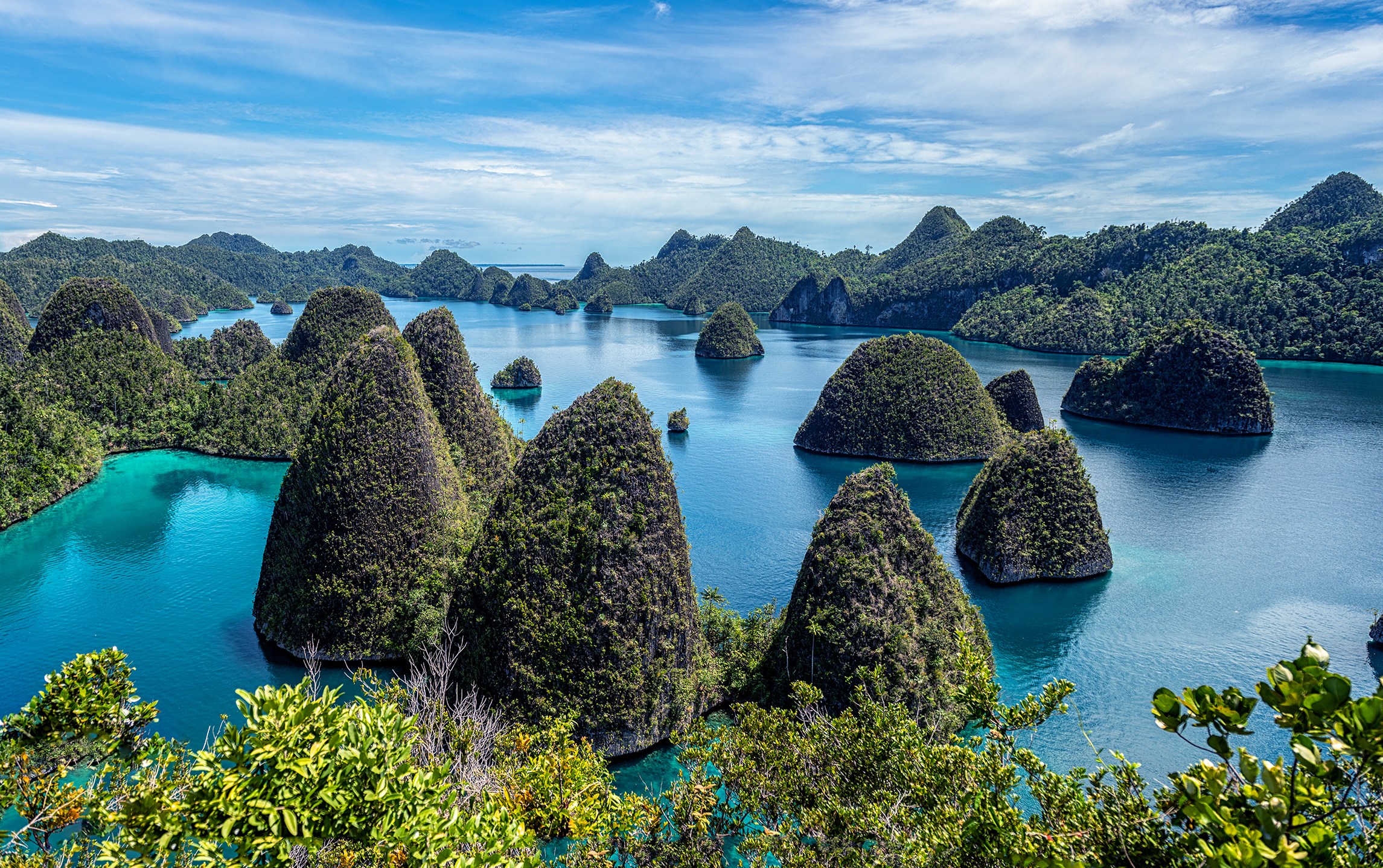 Karst hills in the Wayag Islands, Raja Ampat.