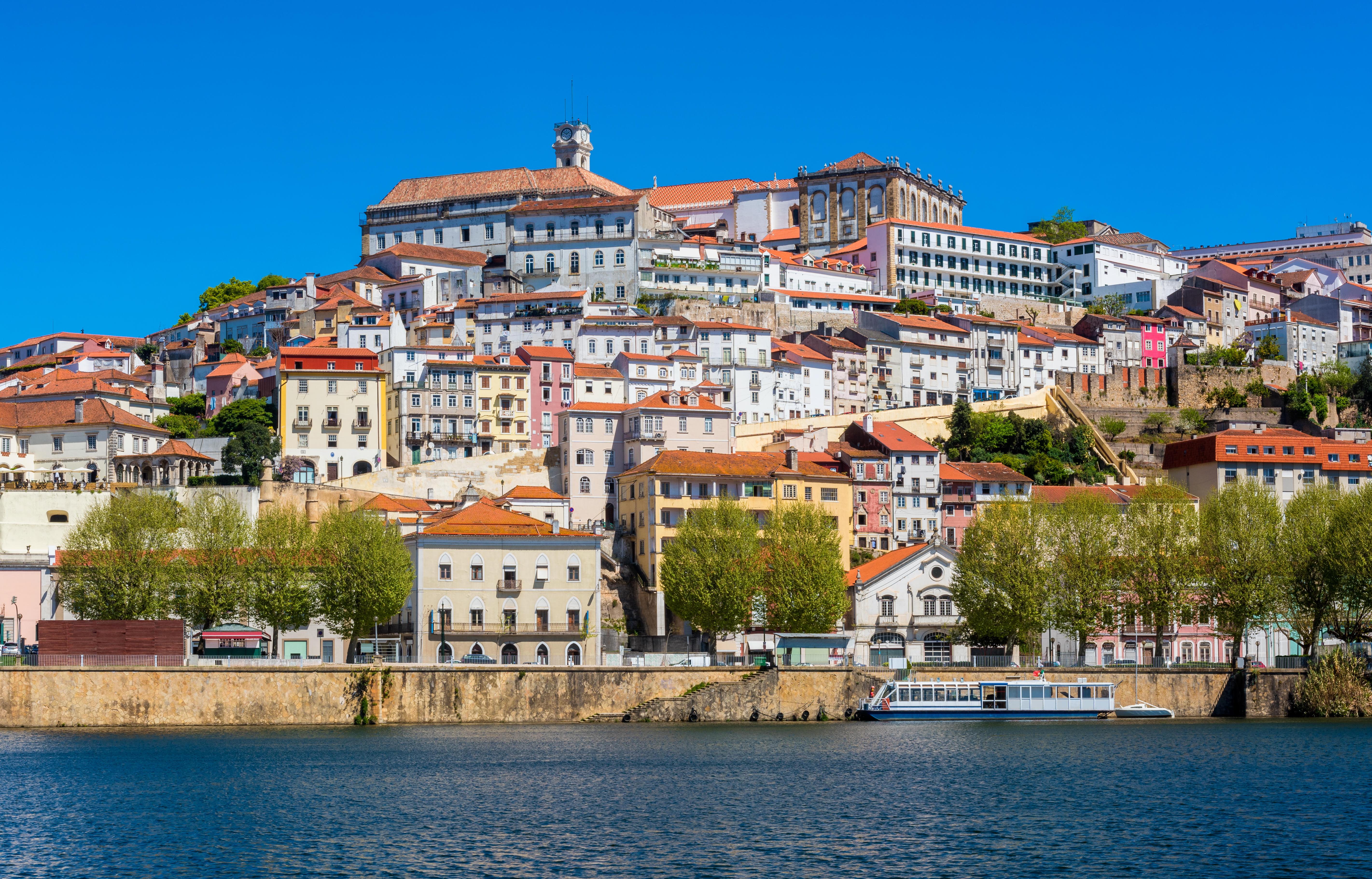 View of Coimbra, Portugal, across the Mondego River.